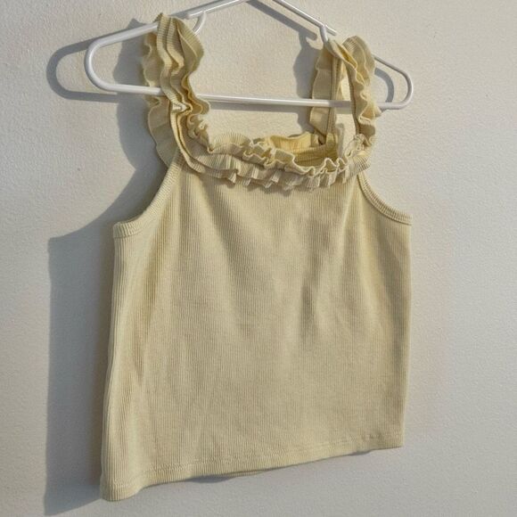 Gingersnaps Girls Yellow Ruffle Tank Top Sz 6 - Picture 3 of 8